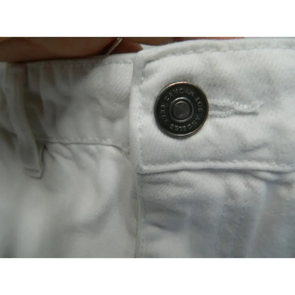 KANCAN Jean White Distress Mini Skirt Size Medium
